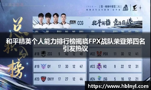 和平精英个人能力排行榜揭晓FPX战队荣登第四名引发热议